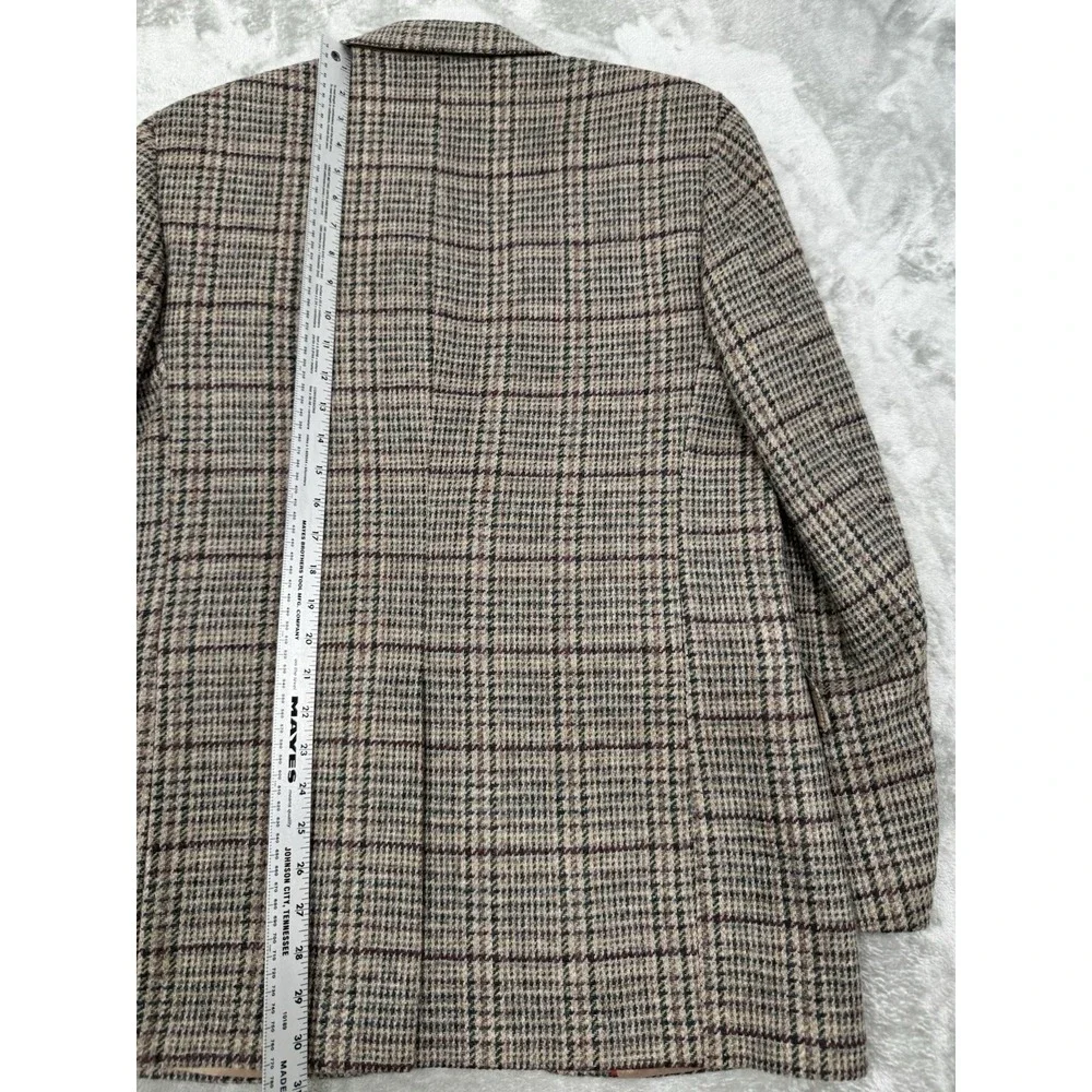 Vintage David Hunter Levi Strauss Blazer Jacket Mens 42R Plaid Tweed Western 70s